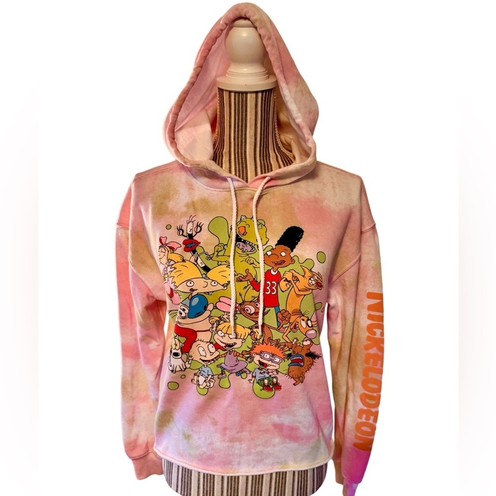 Nickelodeon Cropped character Pink Hoodie size XS